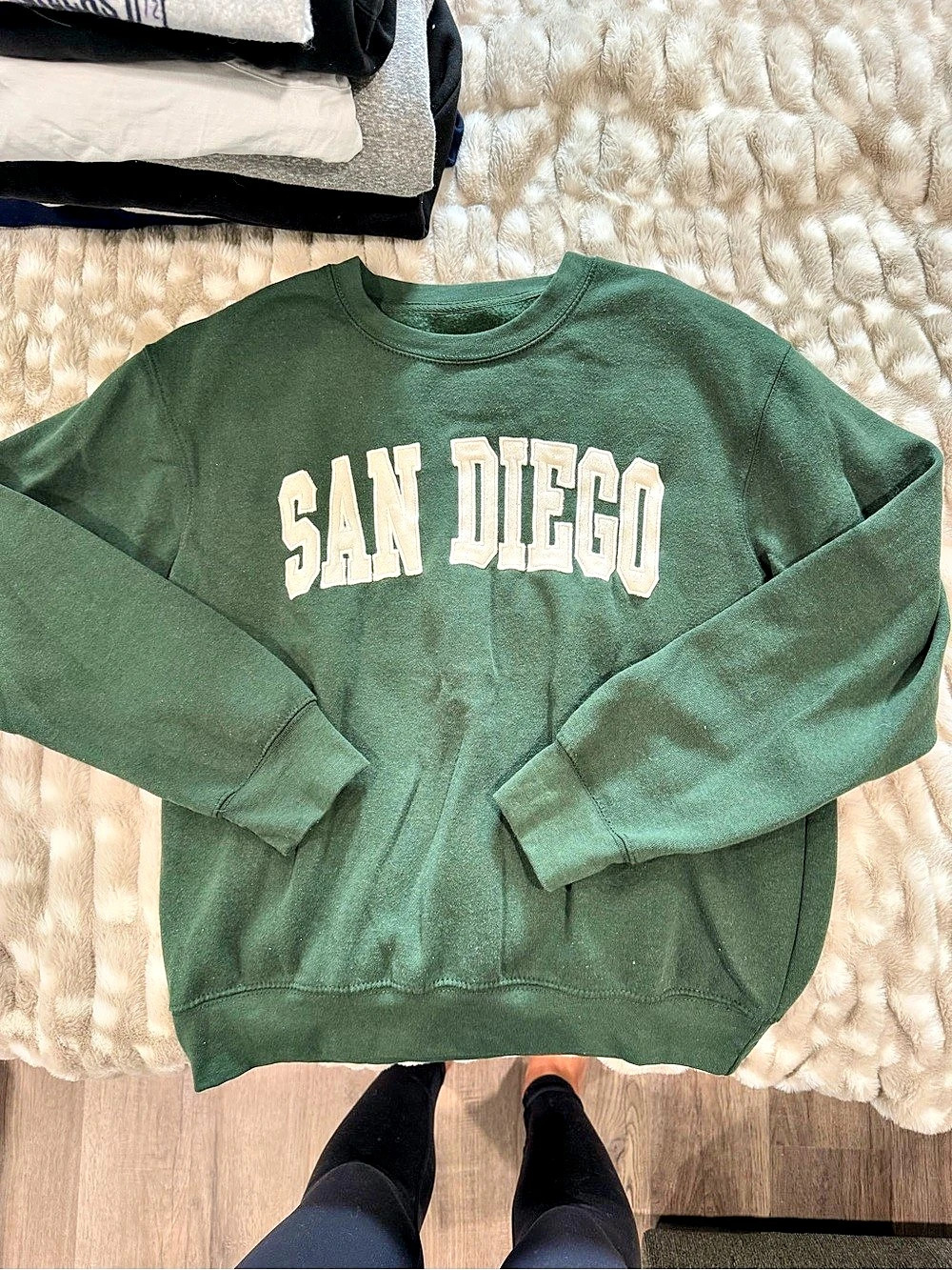 New York Populär San Diego California Crewneck Sweatshirt Green